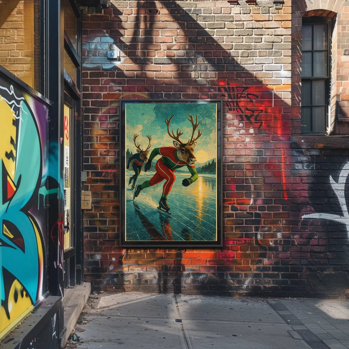 Reindeer On Ice Poster