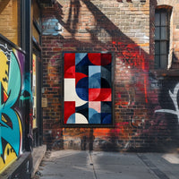 Geometric Shapes In Patriotic Abstract Art Modern Poster