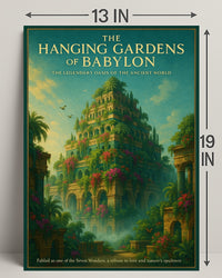 Hanging Gardens of Babylon Photorealistic Fantasy Mythology Poster