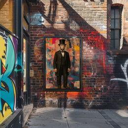 Historical Figure with Modern Abstract Vibes Poster