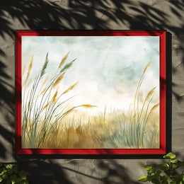 Serene Meadow Abstract Watercolor Landscape Poster