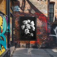 Striking Black-and-White Roses Photorealistic Art Poster PosterGoat