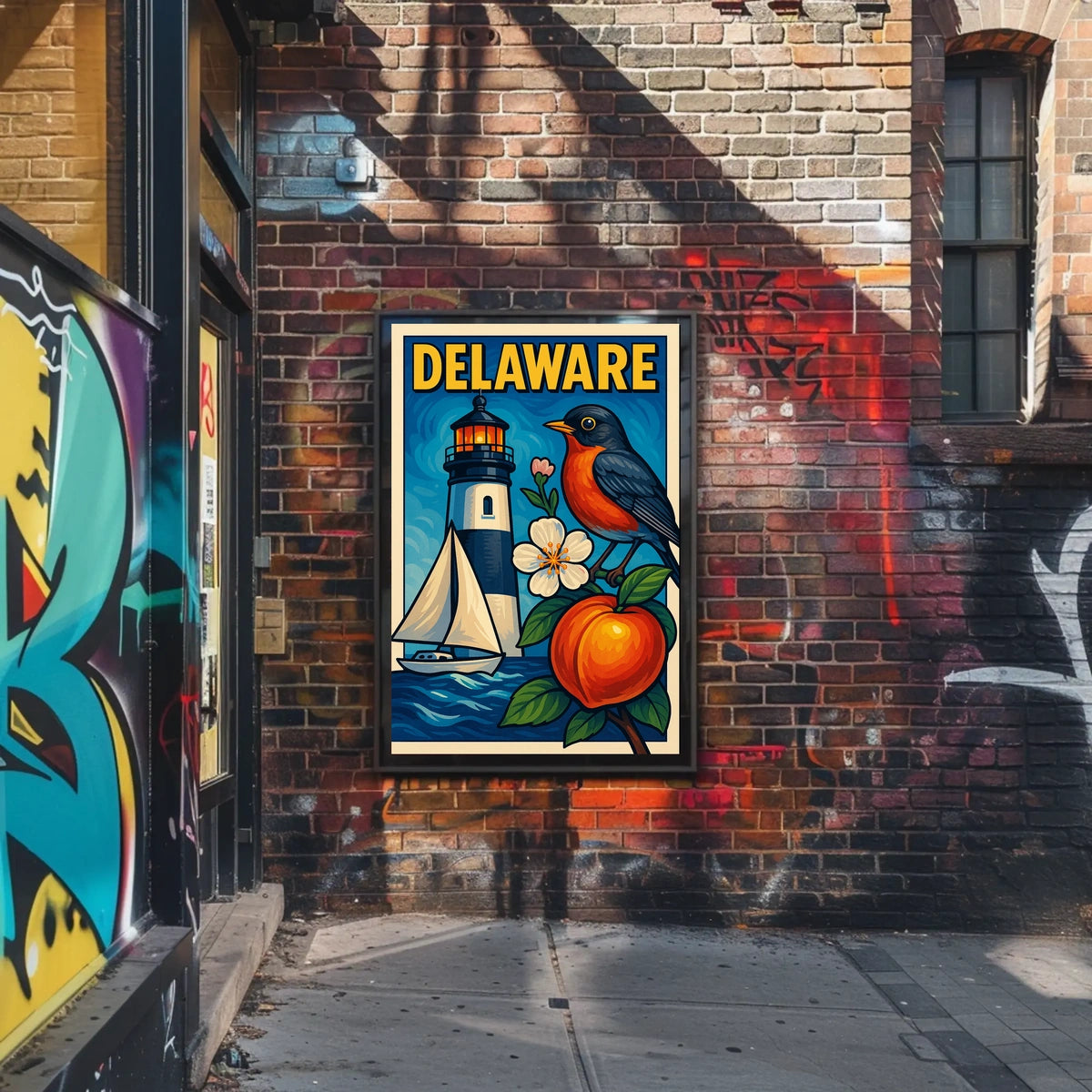 Delaware Scenic Illustration Poster