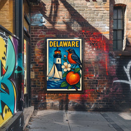 Delaware Scenic Illustration Poster