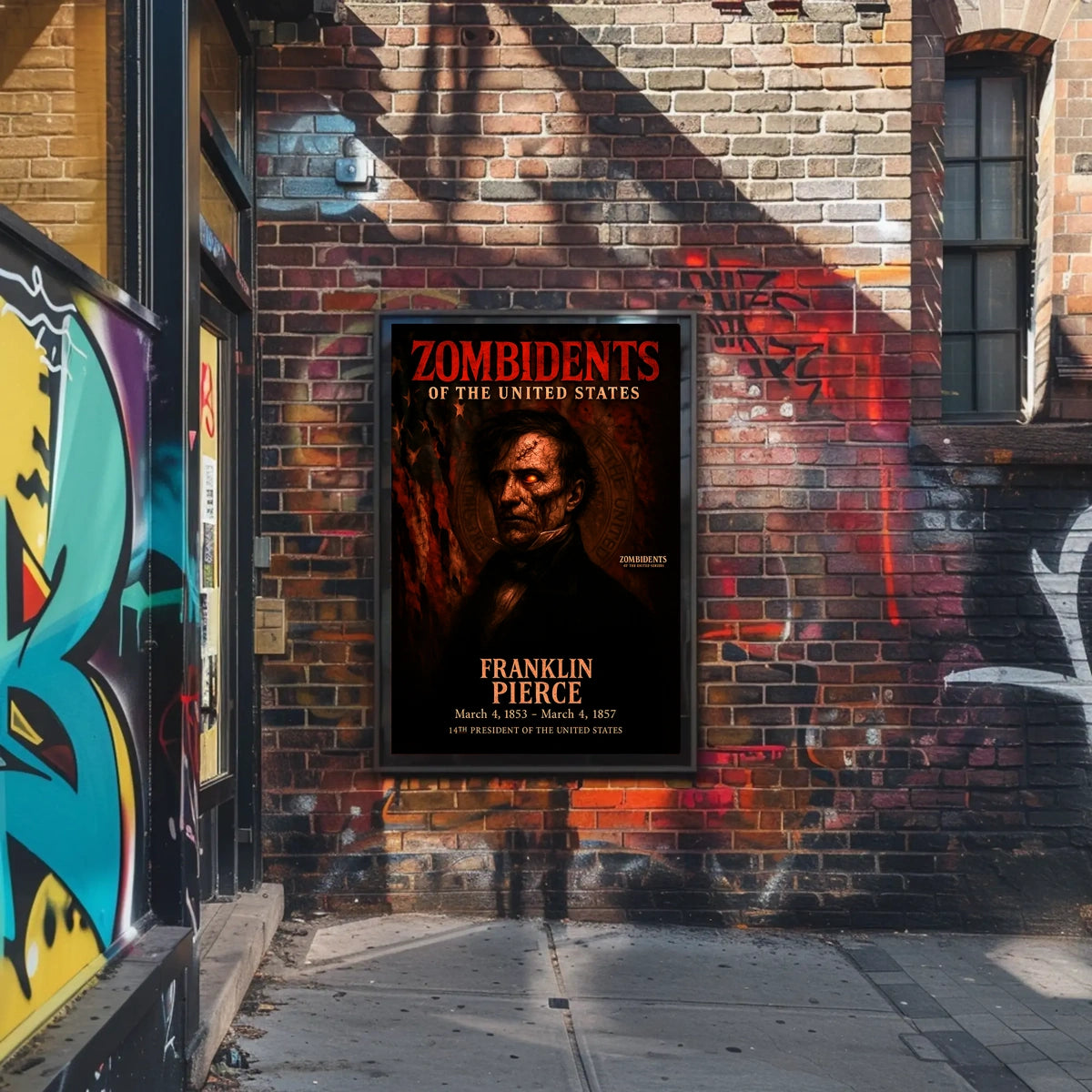 Franklin Pierce 14th President of the United States Zombidents Poster Series