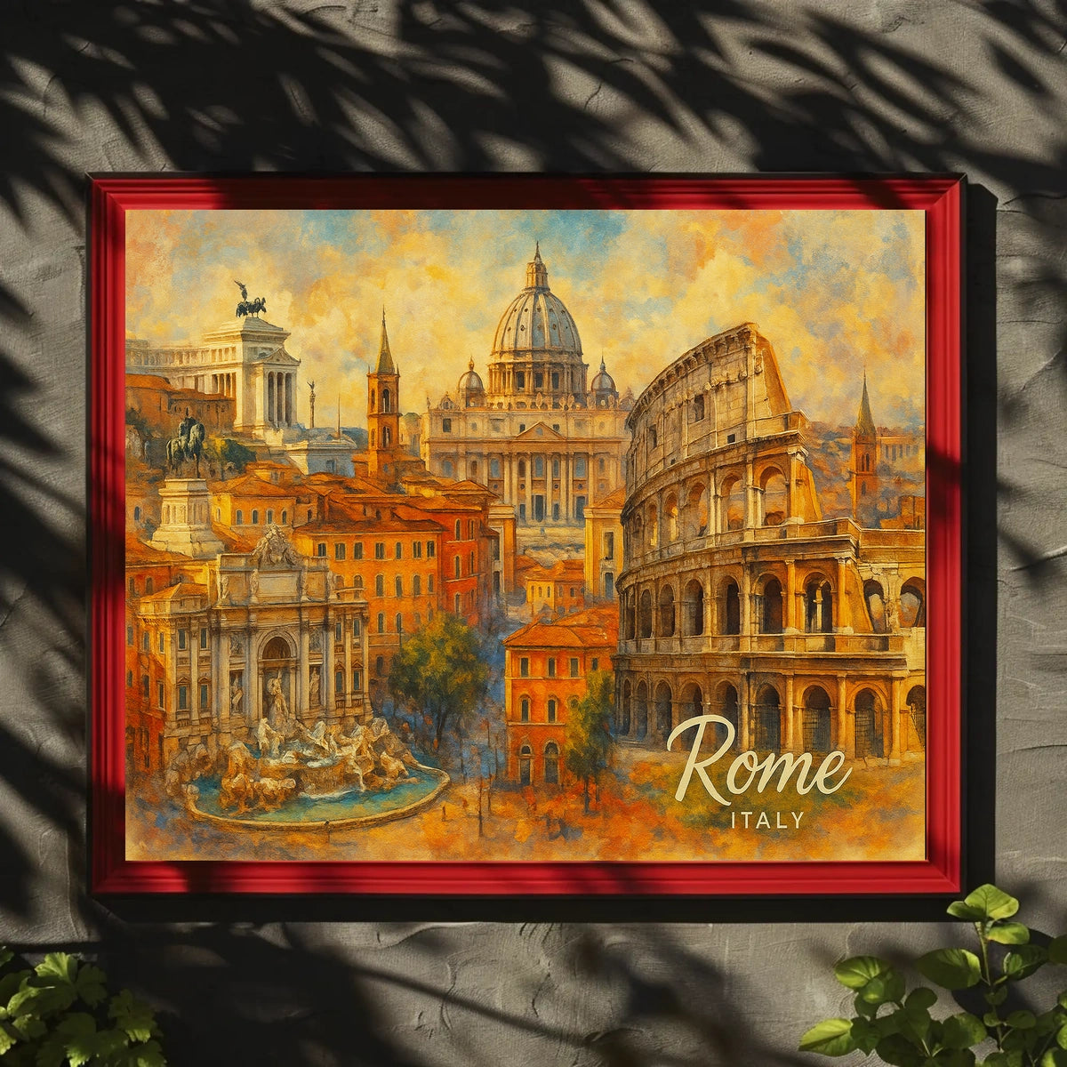 Rome Cityscape Watercolor Wanderlust Poster