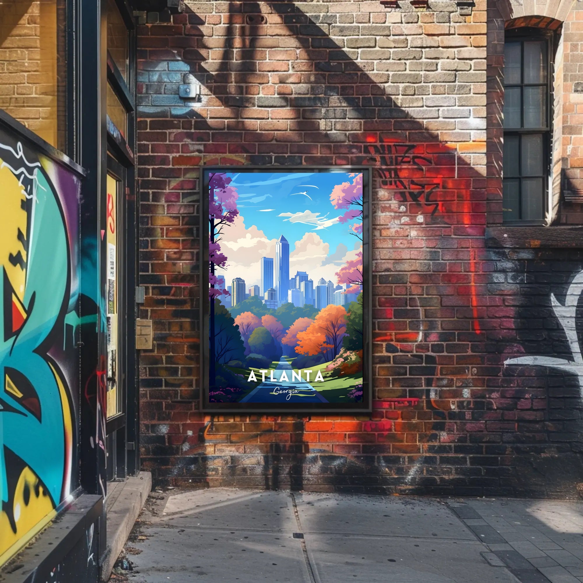 Vibrant Atlanta Cityscape with Urban Park Vibes Poster