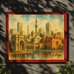 Libya Architectural Desert Cityscape Splendor Poster