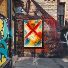 Abstract Watercolor With Crown And Cross Poster