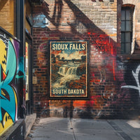 Sioux Falls Scenic Nostalgic Travel Art Deco Poster