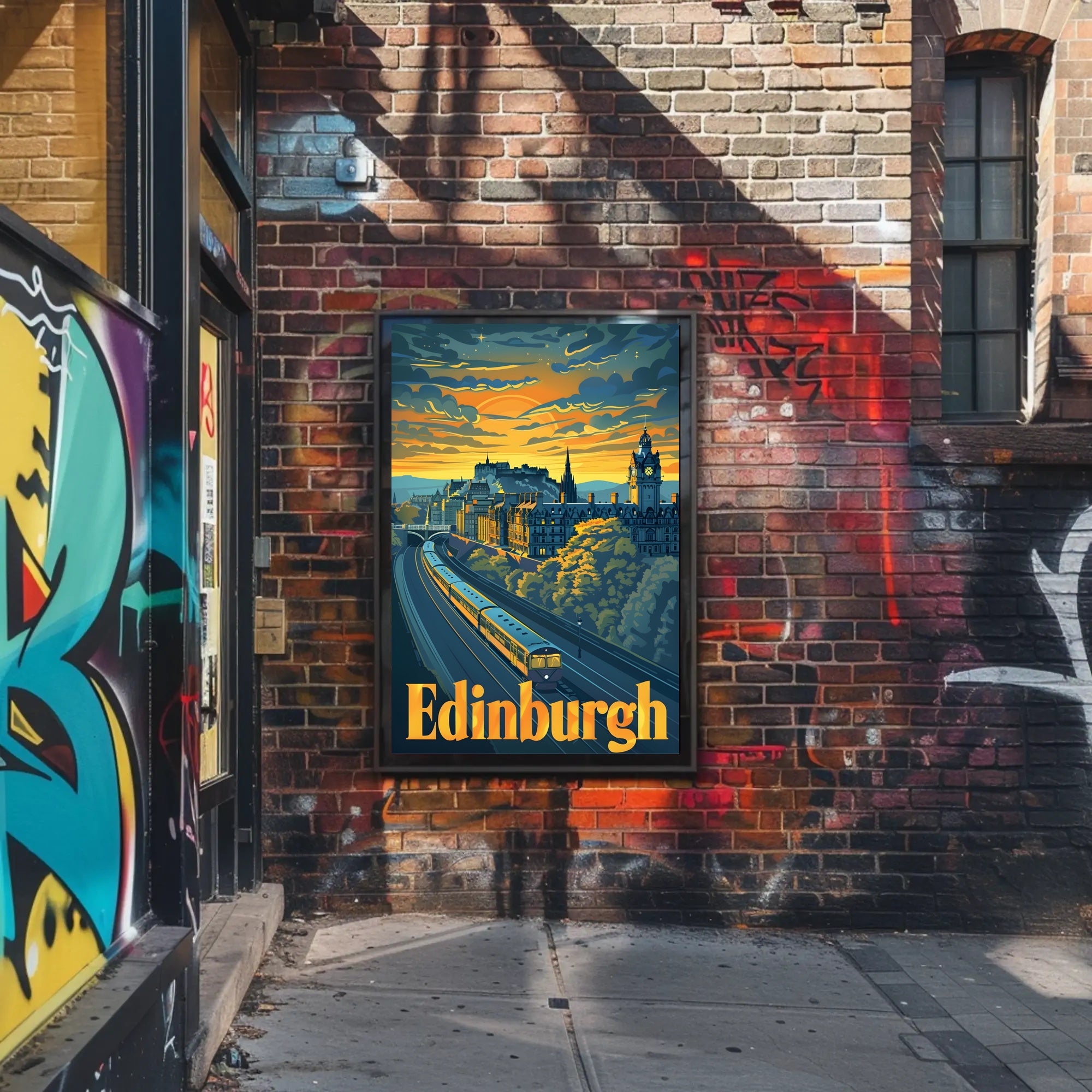 Edinburgh Icons Panorama Travel Poster