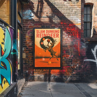 Slam Dunking Reindeer Poster