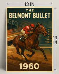 Vintage Horse Racing Thrills 1960s Sports Poster