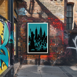 New York City Silhouette Poster Urban Wall Art Decor Gallery