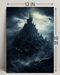 Mysterious Castle On A Stormy Night Poster
