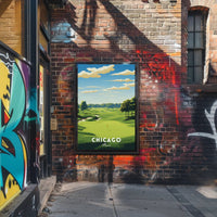 Chicago Golf Course Scenic Travel Poster