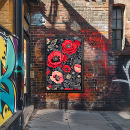 Elegant Red Poppies Artwork, Abstract or Artistic Poster