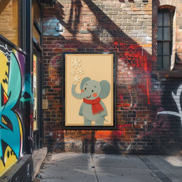 Winter Elephant Cheer Poster