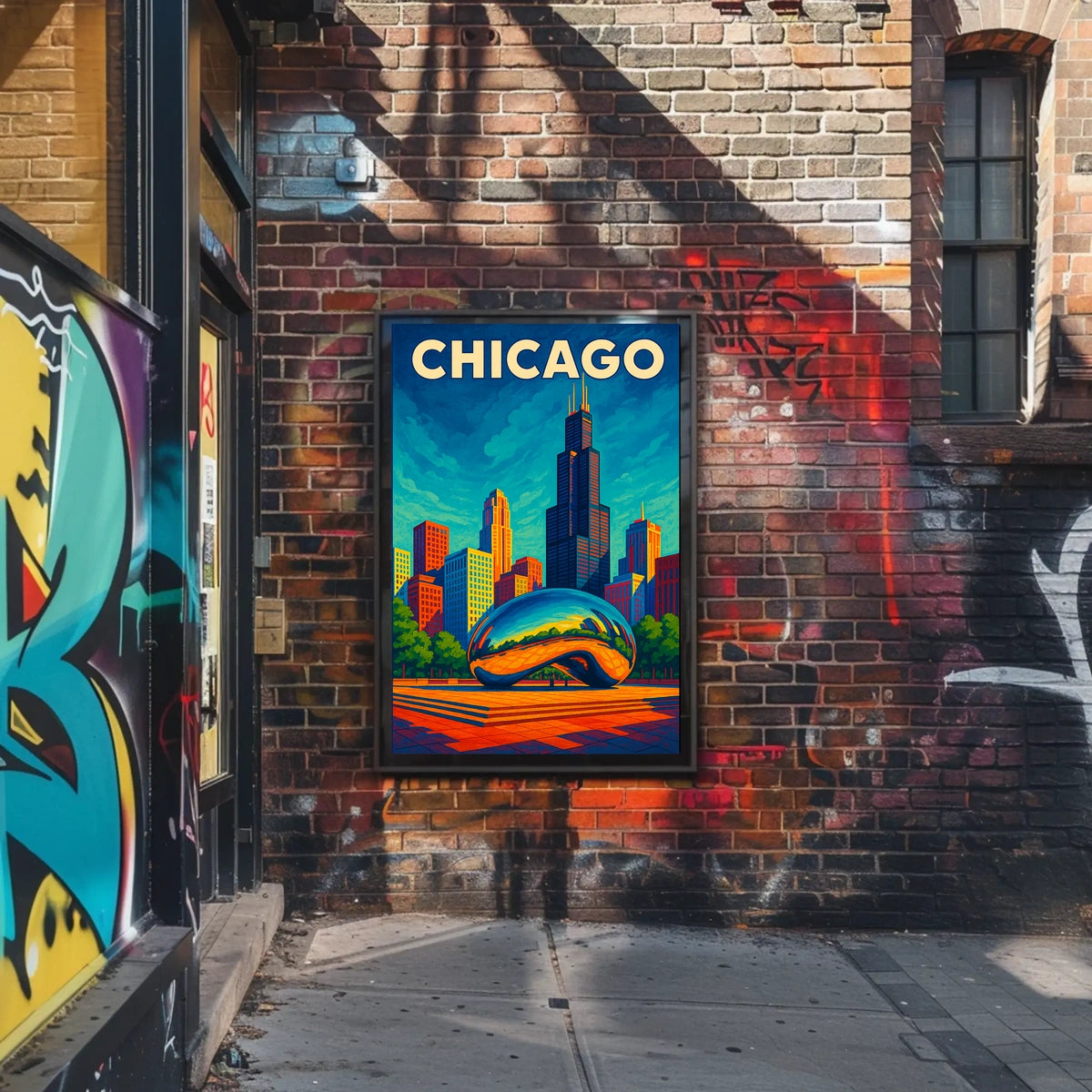 Chicago Skyline And Cloud Gate Poster