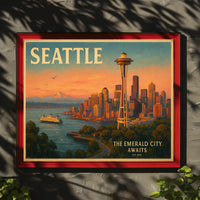 Seattle Travel Poster Art Print for Home Decor