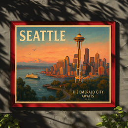 Seattle Travel Poster Art Print for Home Decor