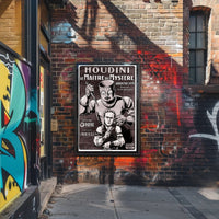 Houdini Robot Illusion: Vintage Suspense Movie Poster