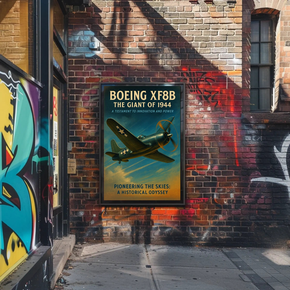 Boeing XF8B Vintage Aviation Poster, 1944 Design
