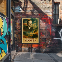 Herbert Hoover 31st President of the United States Layered Digital Collage Poster