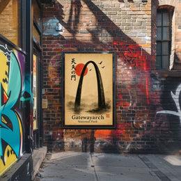 Gateway Arch National Park East Asian Art Ink Painting Poster