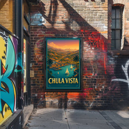 Chula Vista Scenic View Vintage Travel Poster