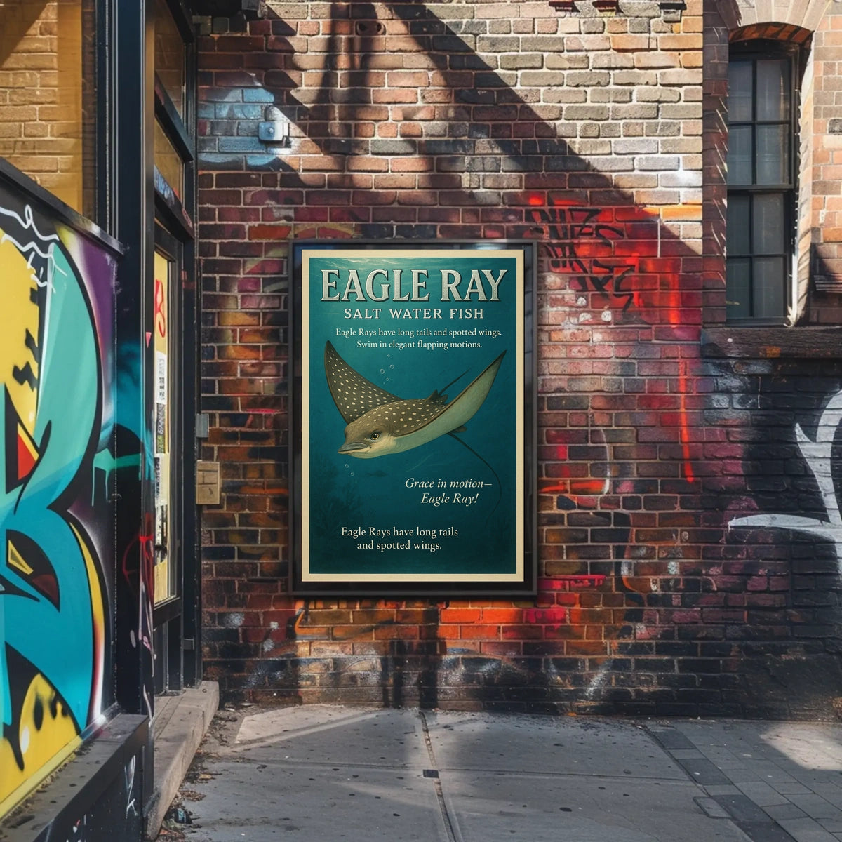 Grace in Motion Eagle Ray Poster