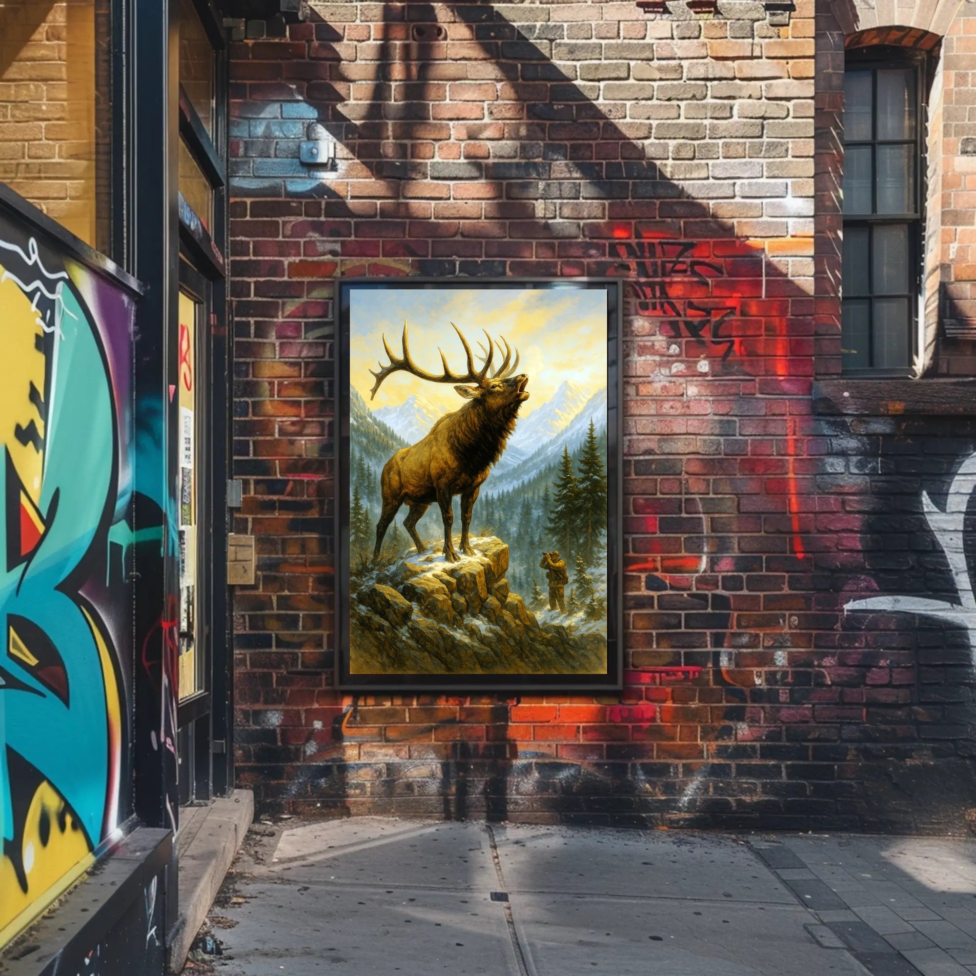 Majestic Elk in the Mountains Poster PosterGoat