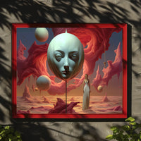 Surreal Dreamscape: Ethereal Floating Face Fantasy Poster