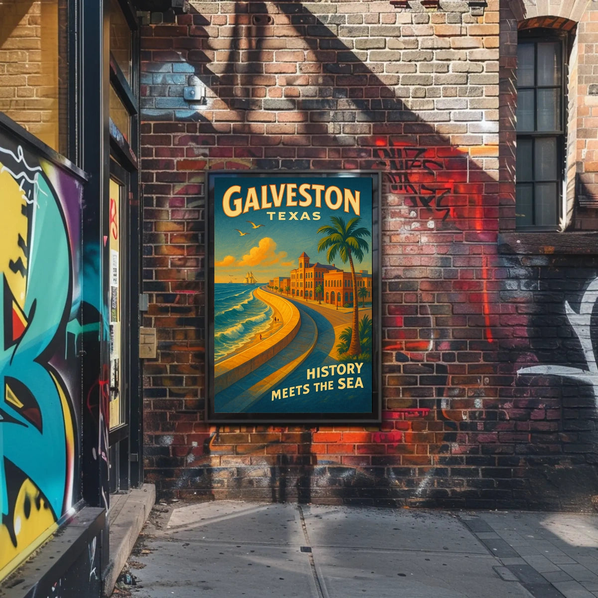 Galveston, Texas History Meets The Sea Poster
