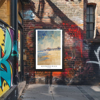 Huntington Beach Pier Watercolor Travel Poster PosterGoat