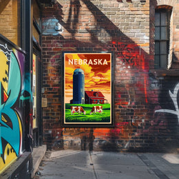 Nebraska Farm Scene Poster