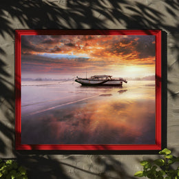 Tranquil Sunset Reflection Poster