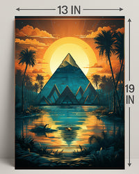 Sunset Over The Pyramid Poster