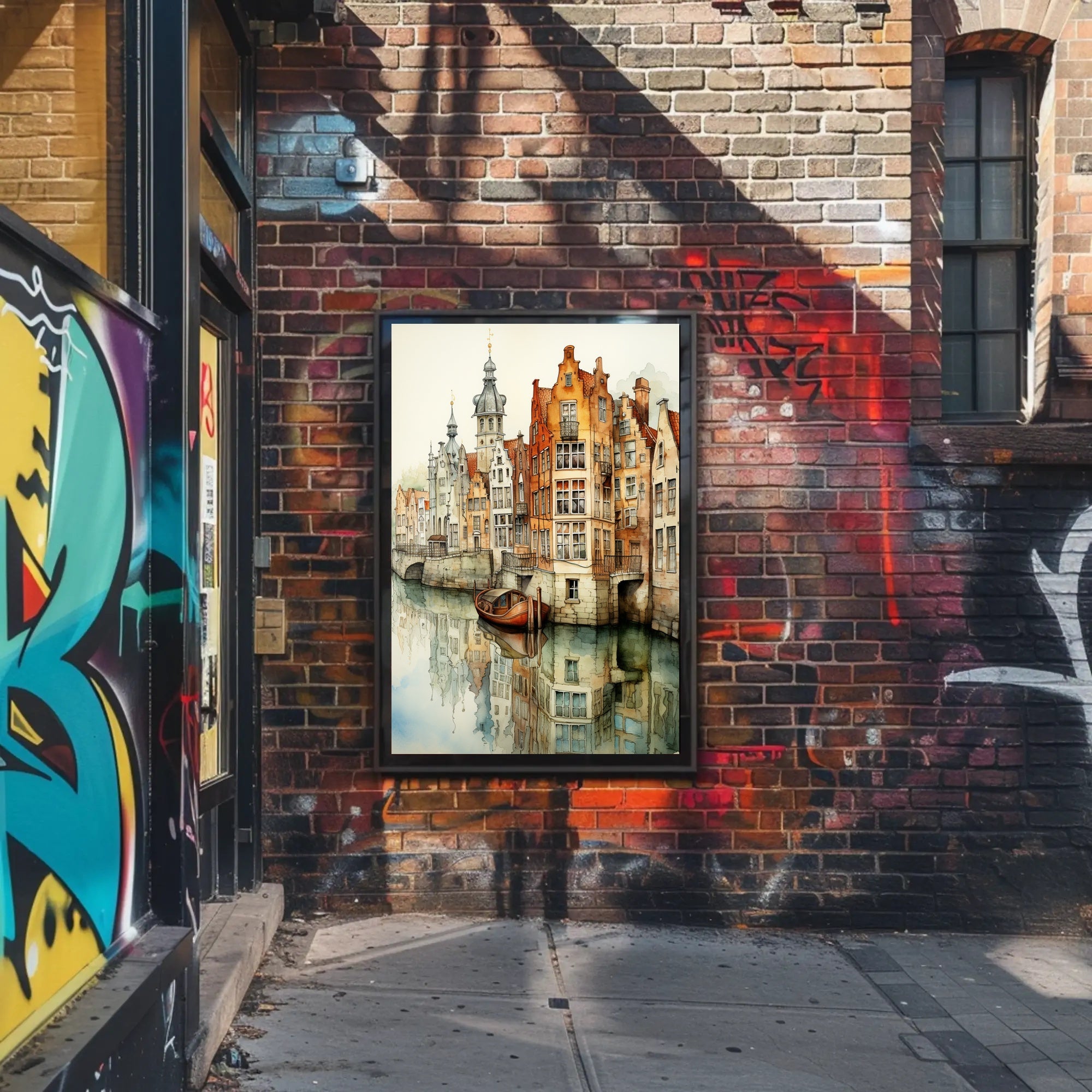 Tranquil Canal Reflections Poster