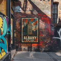 Albany Architecture Line Art Traveler Poster