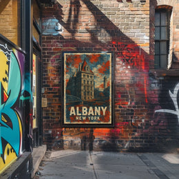 Albany Architecture Line Art Traveler Poster
