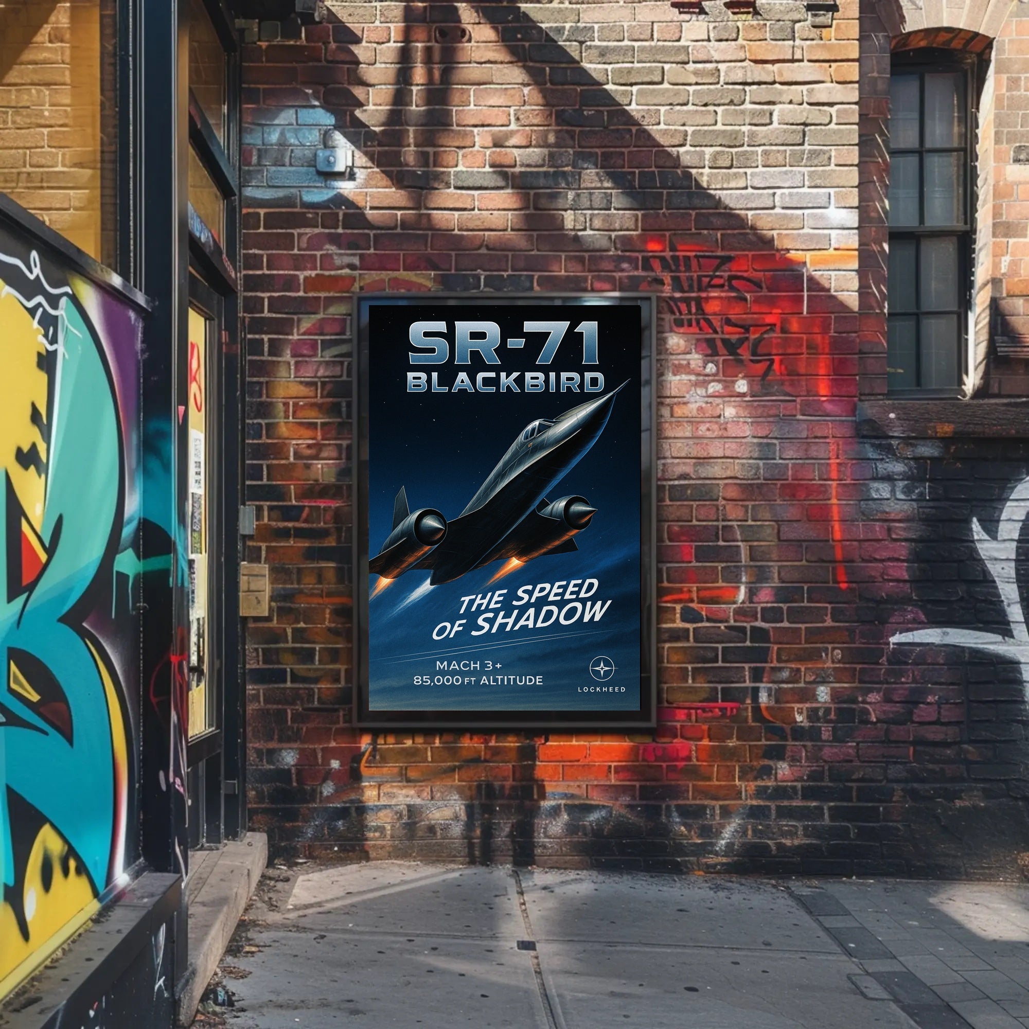 SR-71 Blackbird Speed of Shadow Futuristic Sci-Fi Poster