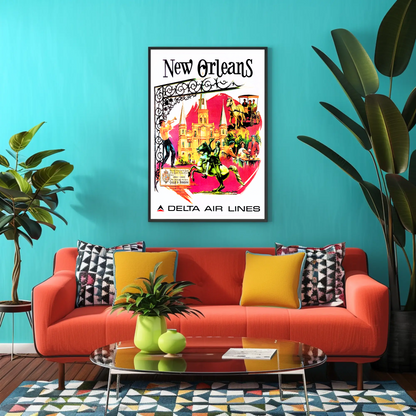 New Orleans Air Lines Travel Poster