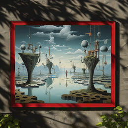 Surreal Futuristic Landscape with Tree Structures Futuristic Sci-Fi Poster