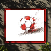 Dynamic Soccer Ball Modern Art Poster Print