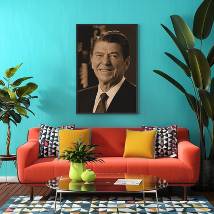 Ronald Reagan 40th President Sepia Photo