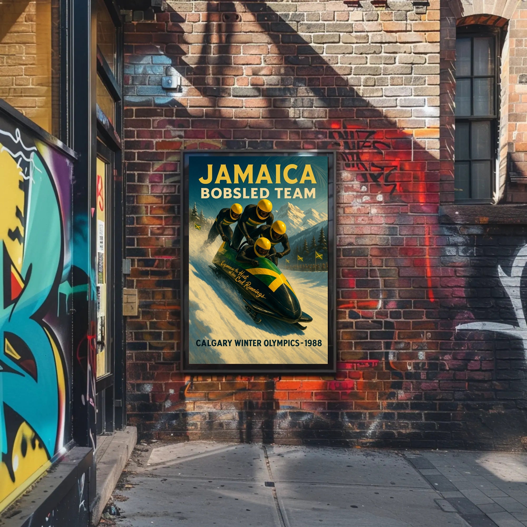 Jamaica Bobsled Team 1988 Winter Olympics Poster