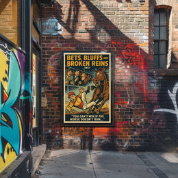Bets Bluffs and Broken Reins 1951 Sports Poster