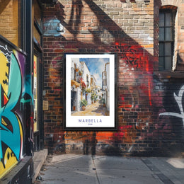 Charming Streets of Marbella Poster PosterGoat