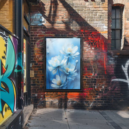 Serene Blue Blossoms Poster